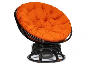 Кресло-качалка Papasan w 23/01 B с подушкой Antique brown, ткань Оранжевый в Когалыме - kogalym.магазин96.com | фото