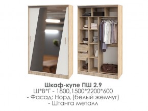 шкаф-купе ПШ-2.9 1500 Норд Белый жемчуг 1500 в Когалыме - kogalym.магазин96.com | фото